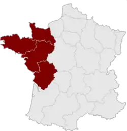 Le Grand Ouest français selon le chercheur Jean-Pierre Peyon.