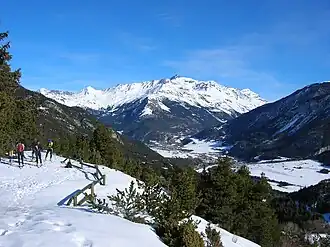 Le Grand roc Noir (centre de la photo) depuis Aussois