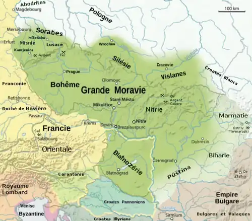 La Grande Moravie sous le règne de Svatopluk Ier.