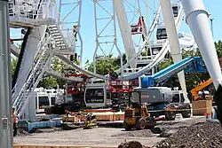 Fixation des nacelles sur la roue.