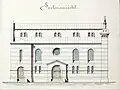 Côté latéral de la synagogue – plan d'architecte