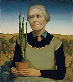 Grant Wood, Femme aux plantes (1929)