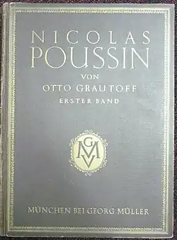 Couverture du volume 1 de l'essai sur Nicolas Poussin (Georg Müller, Munich, 1914)
