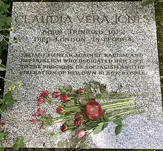 Tombe de Claudia Jones au cimetière de Highgate