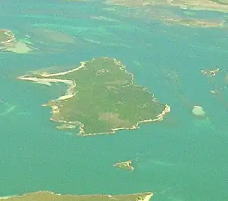 Vue aérienne de Great Dog Isand