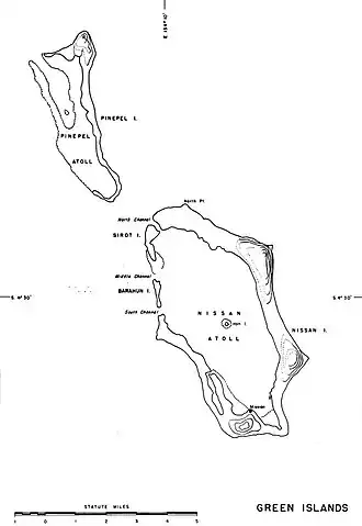 Carte montrant l'île de Baharun.