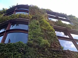 Façade du musée du quai Branly-Jacques Chirac avec mur végétalisé.