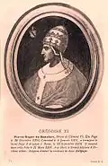 Grégoire XI, gravure du XIXe&nbsp;siècle, imprimée à Avignon.