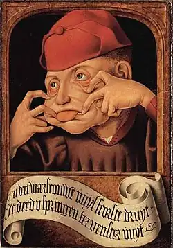 Anonyme flamand, Diptyque satirique, huile sur bois, 1520-1530, université de Liège - Musée Wittert, inv. 12013.