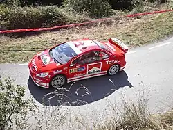 Marcus Grönholm sur Peugeot 307 WRC au Rallye de Catalogne 2005.