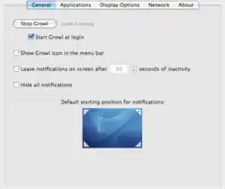 Description de l'image Growl Preferences.png.