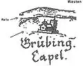 L'église de Grubingen sur la carte du Spessart de Paul Pfinzing de 1594.