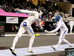 Carozzo (à gauche) contre Gauthier Grumier au cours du Challenge Monal 2012