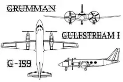 Description de l'image Grumman Gulfstream I drawing.jpg.