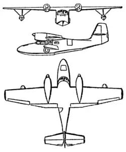 Description de l'image Grumman Widgeon 3-view Les Ailes February 1, 1947.png.