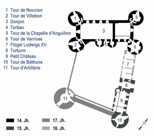 Plan du château de Sully-sur-Loire, 2007.