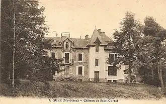 Le manoir de Saint-Gurval au début du XXe&nbsp;siècle (carte postale).