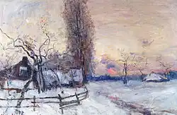 Guillaume Vogels, Coucher de soleil sur la neige, v. 1890, Schaerbeek, Maison des Arts.
