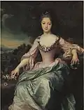 Portrait de Marie-Anne de Bourbon-Condé, copie, huile sur toile d’après Jean-Baptiste Santerre, 1720.