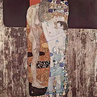 Les Trois Âges de la femme (1905), huile sur toile (180&nbsp;×&nbsp;180&nbsp;cm), galerie nationale d'art moderne (Rome).