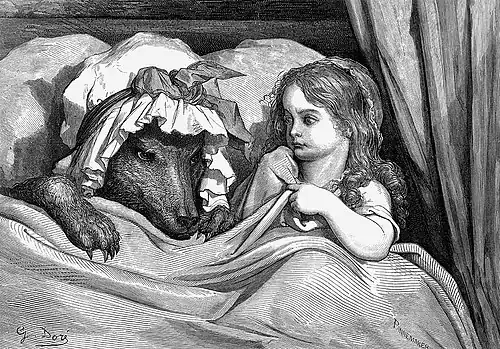 « Elle était bien étonnée de voir comment sa Mère-grand était faite en son déshabillé. »