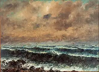 La Mer en automne, Gustave Courbet, v. 1867. L. 73 cm. Musée d'art ŌharaRéalisme.
