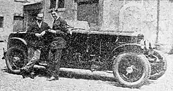 Guy Bouriat (D) et Philippe de Rothschild (G) sur Stutz aux 24 Heures du Mans 1929 (5e)