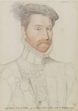 École française du XVIe&nbsp;siècle, Guy Chabot, baron de Jarnac, dessin, Paris, BnF.