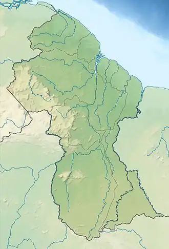 Voir sur la carte topographique du Guyana