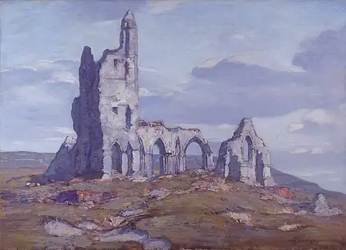 Les ruines de l'église d'Ablain.