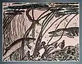 Brochet, sandre et anguille, vers 1922, encre de Chine et gouache sur papier, 25&nbsp;×&nbsp;32&nbsp;cm