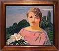Portrait d'une femme en rose, 1918, huile sur toile, 46&nbsp;×&nbsp;55&nbsp;cm
