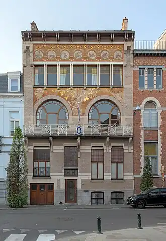 Paul Hankar, hôtel Albert Ciamberlani (1897), Ixelles.