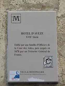 Plaque d'identification apposée par la ville.