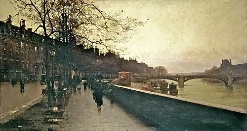 Le Quai Malaquais au crépuscule, Oldham, Gallery Oldham.