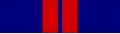 Dark blue ribbon with two red stripes close to the center