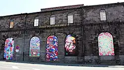 Fresques street art à l'extérieur de la halle aux blés Clermont-Ferrand