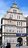Une maison à Hamelin, Allemagne, typique de la Renaissance de la Weser.