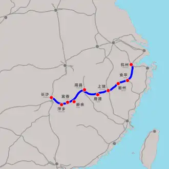 Image illustrative de l’article LGV Hangzhou - Changsha