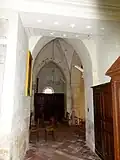 Chapelle latérale nord, vue dans la base du clocher.