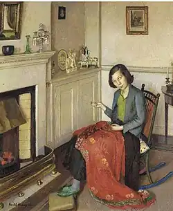 Le Châle de soie rouge, Harold Harvey (artist)&nbsp;(en), 1932