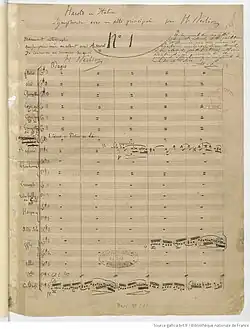 Page du manuscrit de Berlioz.