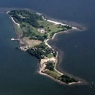 Vue aérienne de Hart Island en 2012