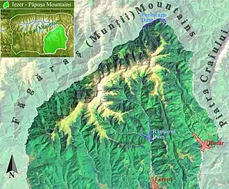 Carte du massif Iezer-Păpușa