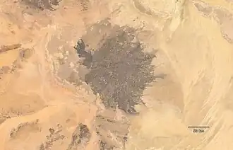 Vue satellite du champ volcanique de Haruj.