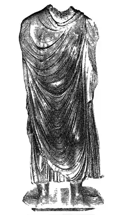 Statue du Bouddha de Hashtnagar&nbsp;(en), inscrite de « l'année 384 » (probablement de l'ère Yavana), soit 209 apr. J.-C.