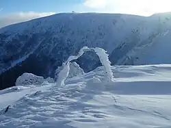 Les hauts de la Schlucht en hiver, vue sur le Hohneck.
