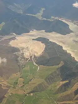 Photographie aérienne fond de baie envasé.
