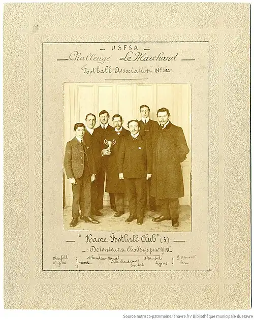 "Havre-Football-Club", détenteur du challenge pour 1905. Bibliothèque municipale du Havre.