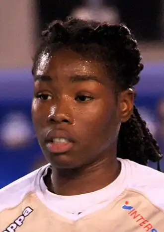 Hawa N'Diaye en octobre 2017 sous le maillot du Chambray Touraine Handball